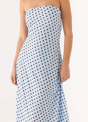 Chaniva Maxi Dress - Blue Mocha Dot