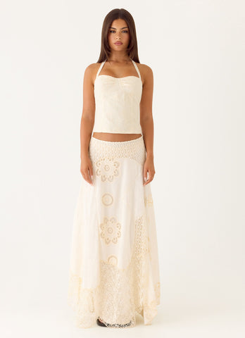 Cheryl Bustier Halter Top - Ivory