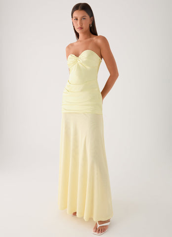 Cierra Strapless Maxi Dress - Yellow