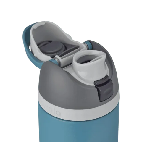 Owala FreeSip Insulated Stainless Steel Water Bottle with Straw for Sports and Travel. BPA-Free. 24-oz. Grey/Blue