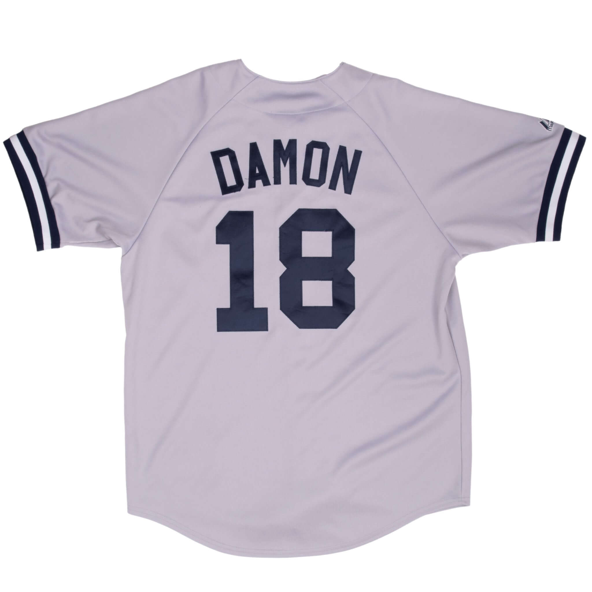 VINTAGE MLB NEW YORK YANKEES DAMON #18 MAJESTIC JERSEY 2000S LARGE