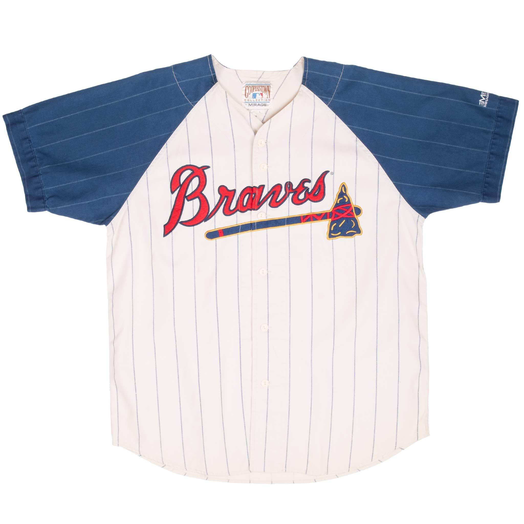 VINTAGE MLB ATLANTA BRAVES COOPERSTOWN COLLECTION JERSEY 1990S LARGE
