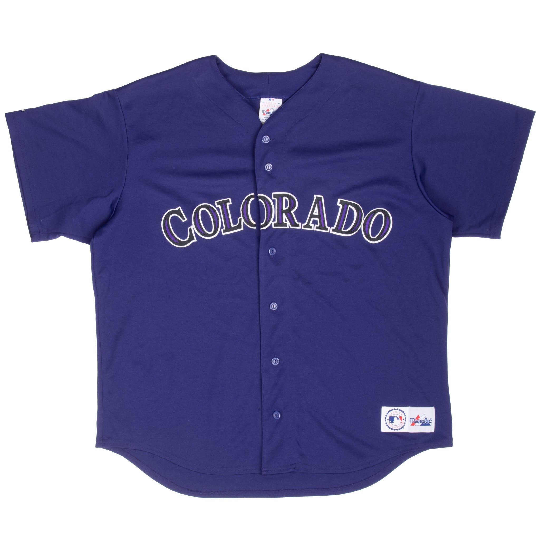 VINTAGE MLB COLORADO ROCKIES PURPLE JERSEY XL 1990S MADE IN USA