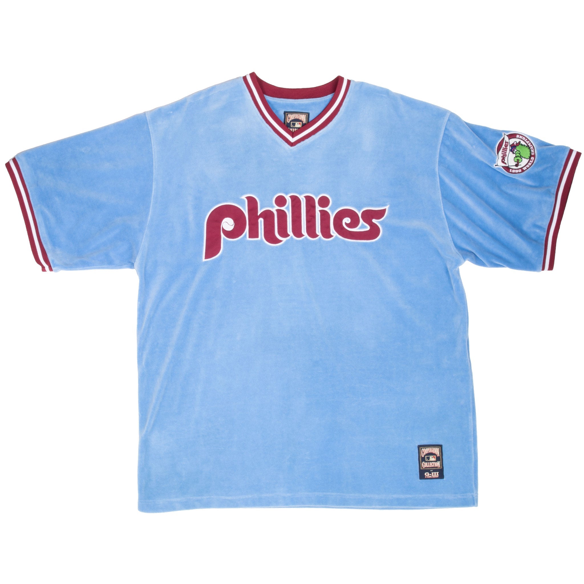 VINTAGE MLB PHILADELPHIA PHILLIES 1980 WORLD CHAMPION COLLECTION JERSEY 1990S XL