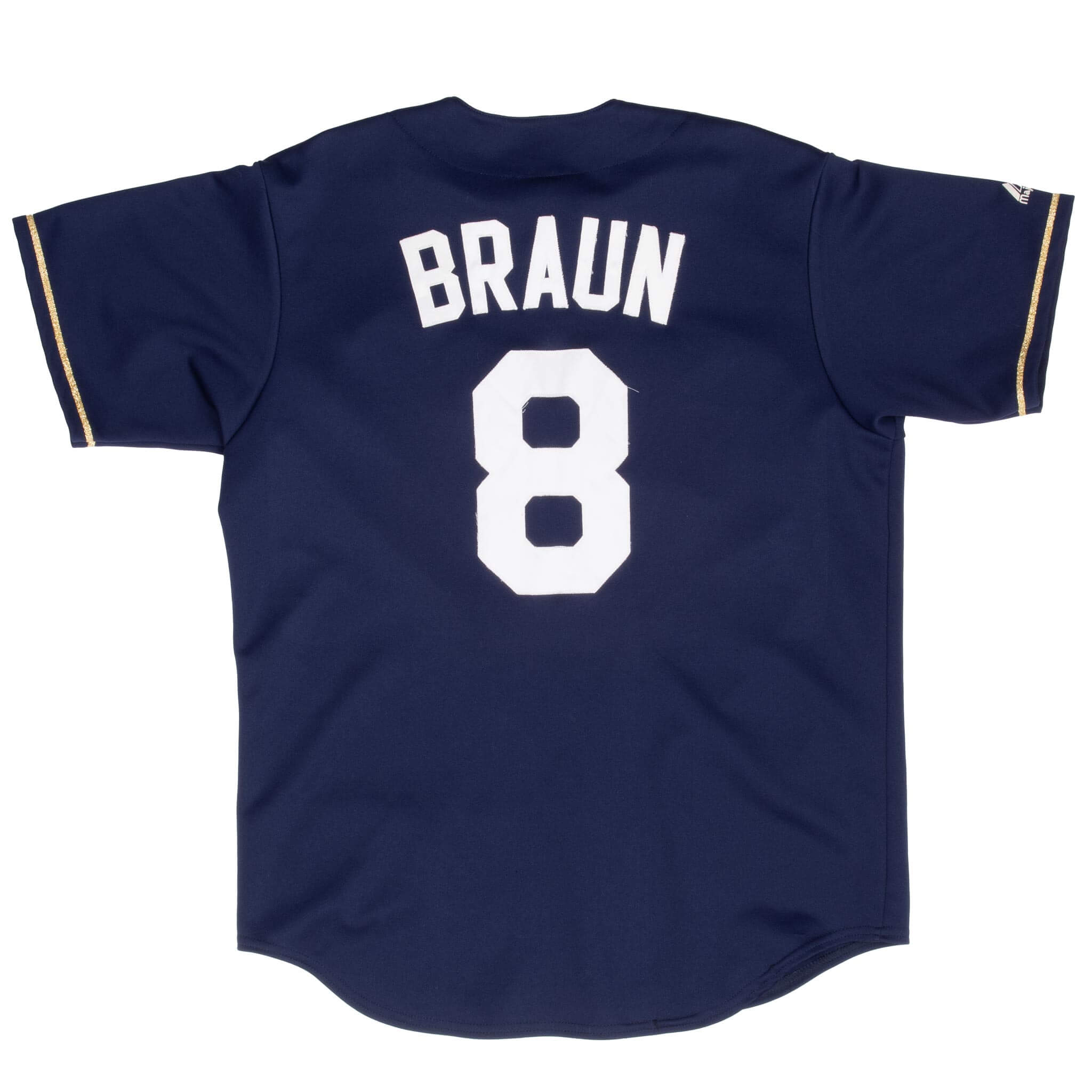 VINTAGE MLB MILWAUKEE BREWERS RYAN BRAUN #8 MAJESTIC JERSEY 2000S LARGE MADE USA