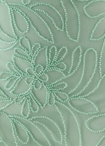Dangerous Kind Beaded Mini Dress - Sage