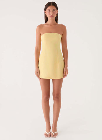 Della Strapless Mini Dress - Yellow