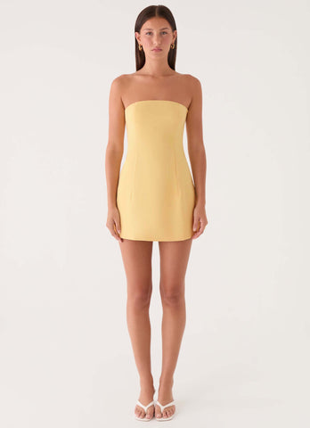Della Strapless Mini Dress - Yellow