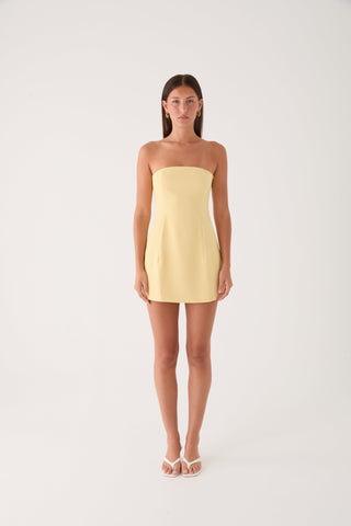 Della Strapless Mini Dress - Yellow