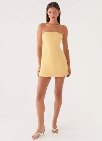 Della Strapless Mini Dress - Yellow