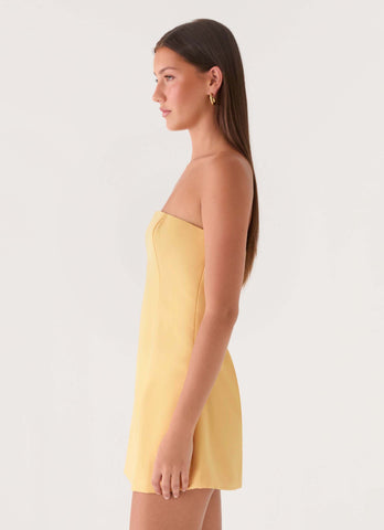 Della Strapless Mini Dress - Yellow