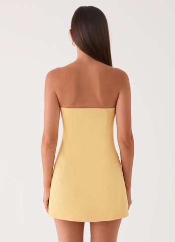 Della Strapless Mini Dress - Yellow