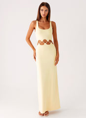 Dreamboat Beaded Maxi Dress - Yellow