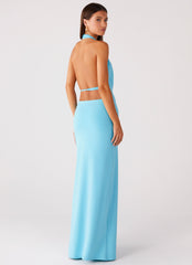 Driftwood Cowl Maxi Dress - Turquoise
