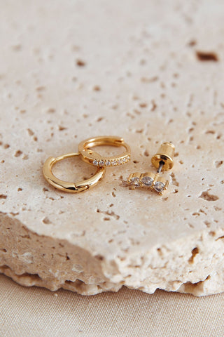 Star Signs Crystal Earrings Set Gold