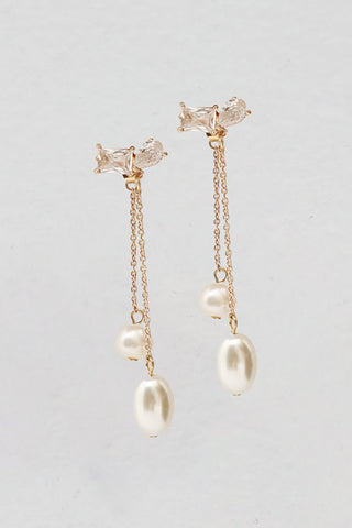 Swan Lake Pearl Drop Earrings Gold