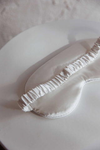 Sweet Dreams Satin Eye Mask White