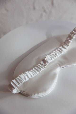 Sweet Dreams Satin Eye Mask White