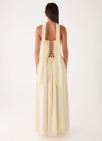 Elianah Scarf Maxi Dress - Yellow