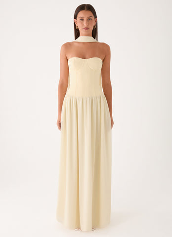 Elianah Scarf Maxi Dress - Yellow