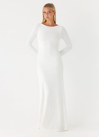 Elmont Long Sleeve Maxi Dress - White