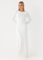 Elmont Long Sleeve Maxi Dress - White