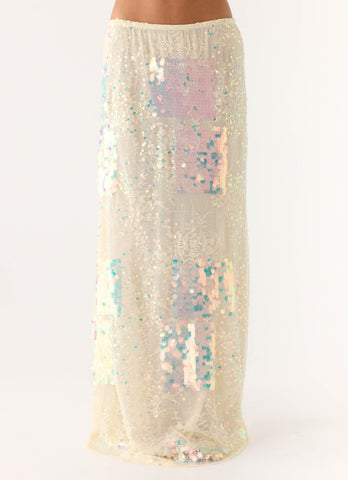 Erinah Sequin Maxi Skirt - Yellow