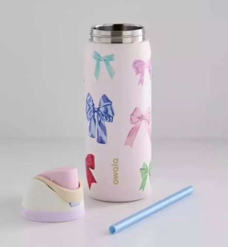 Owala Girlhood 32oz Free Sip Limited Edition UO Exclusive Multicolor Pink Bows
