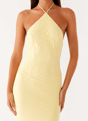 Fiesta Halter Maxi Dress - Sunny Yellow