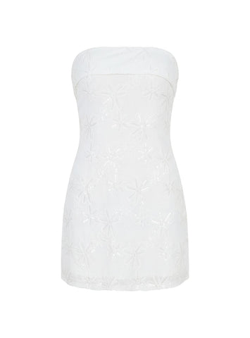 Graces Strapless Mini Dress White