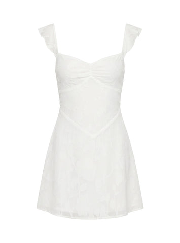 Past And Present Burnout Tie Back Mini Dress White