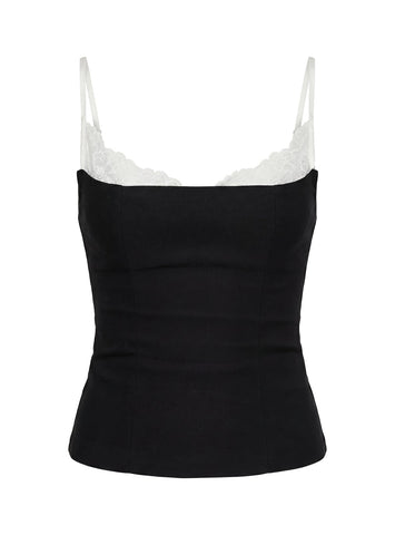 Renaissance Corset Lace Top Black / White
