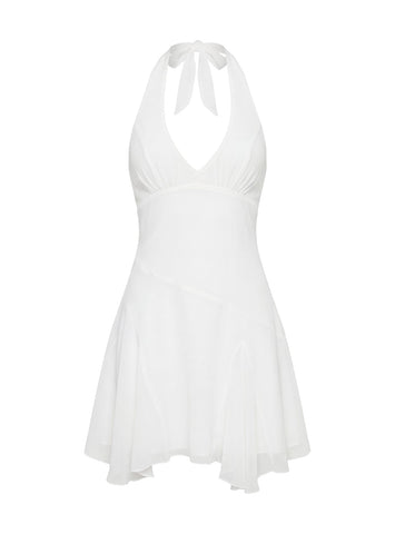 Valorie Halter Mini Dress White