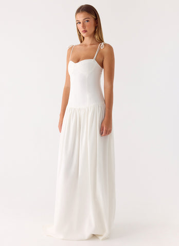 Giovanna Linen Maxi Dress - White