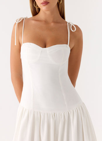 Giovanna Linen Maxi Dress - White