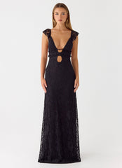 Giulia Lace Maxi Dress - Black