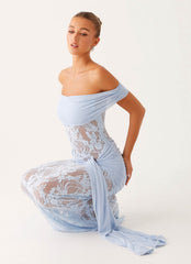 Gracie Twist Maxi Dress - Blue