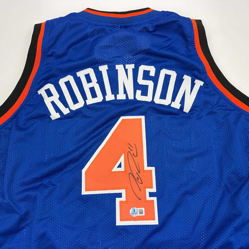 Autographed New York Knicks Nate Robinson Blue Basketball Jersey