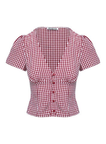 Isolda Top Red Gingham