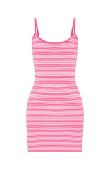 I've Been Thinking Knit Mini Dress Pink Stripe