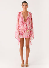 Junia Long Sleeve Mini Dress - Pink