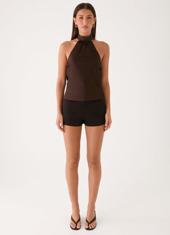 Keena Scarf Top - Chocolate