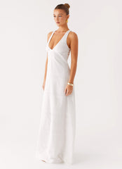 Kiana Halter Maxi Dress - White