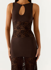 Koka Lace Maxi Dress - Cool Chocolate