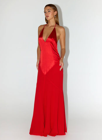 Leilah Maxi Dress - Cherry