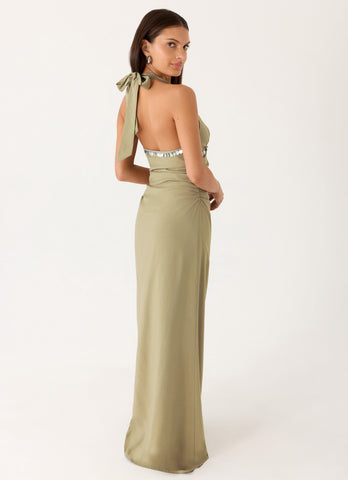 Lorela Maxi Dress - Pale Olive