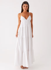 Lotty Linen Maxi Dress - White