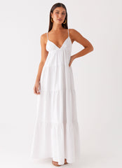 Lotty Linen Maxi Dress - White