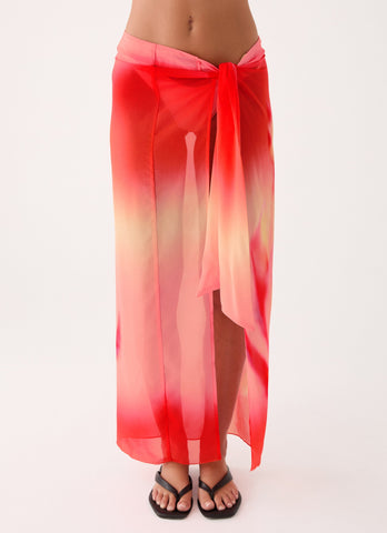 Low Tide Sarong Maxi Skirt - Sunburnt Petal