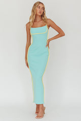 Sunny Coast Piping Trim Maxi Dress Peppermint